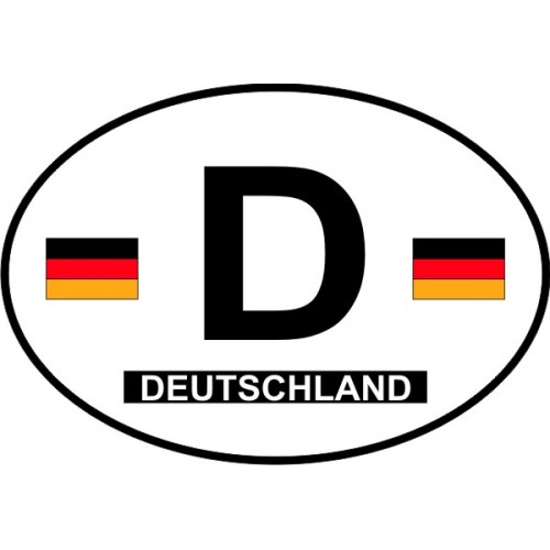 LPF USA Germany D Country Code Oval Euro Germany Decal Sticker DEU DE  Deutschland 3x5